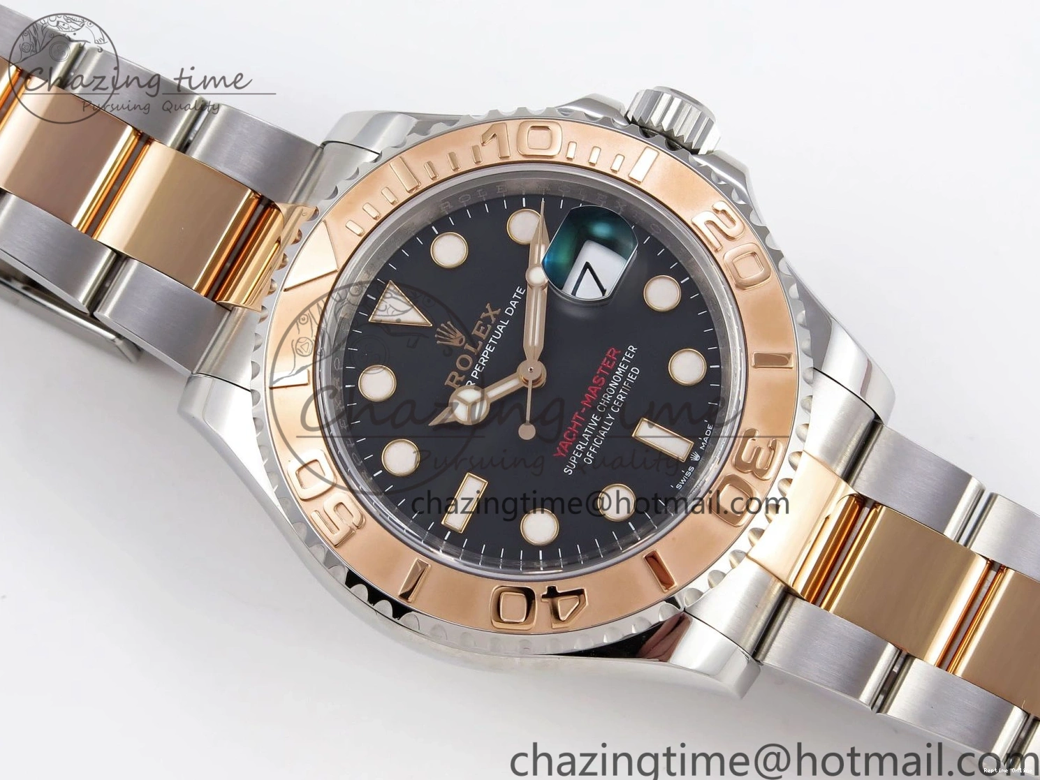 0413 UrbanChic Yacht-Master 126621 SS RG 904L Steel VSF 1:1 Best Edition Black Dial on SS RG Bracelet VS 1860